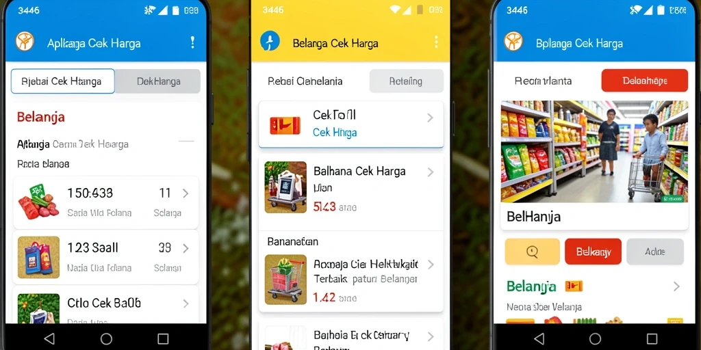 Tampilan antarmuka aplikasi Cek Harga 3446 yang user-friendly.