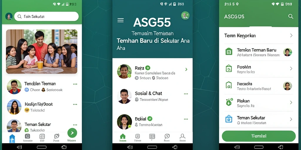 Antarmuka utama ASG55 untuk menjalin pertemanan sekitar.