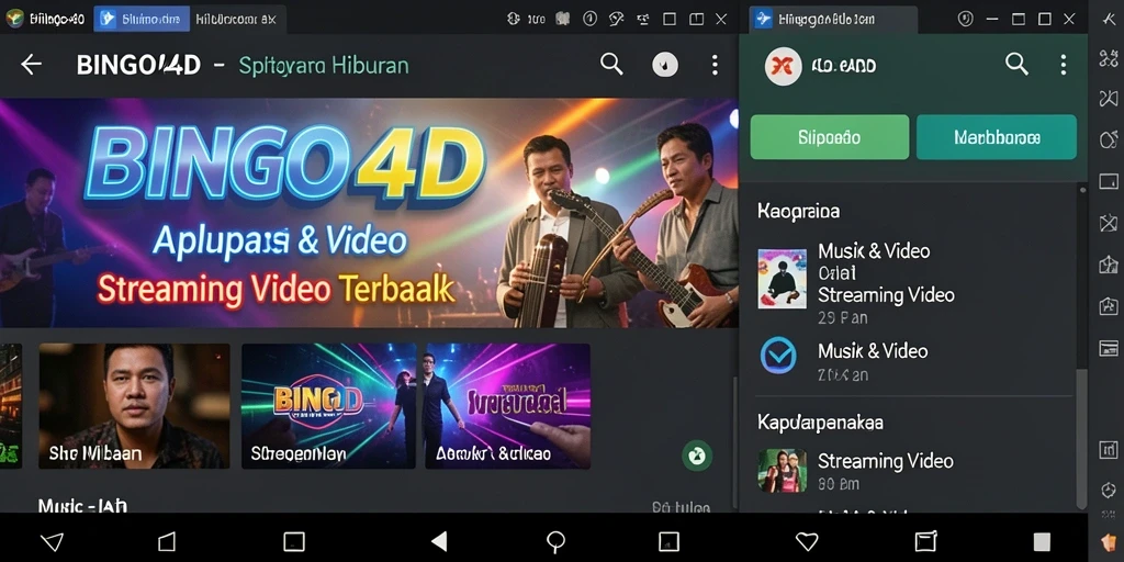 Tampilan antarmuka BINGO4D yang memukau untuk streaming video.