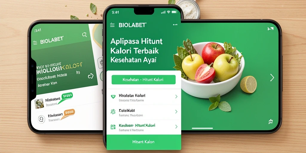 Tampilan antarmuka pengguna <strong>BIOLABET</strong> yang memudahkan hitung kalori.
