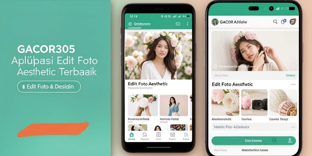 Tampilan utama aplikasi GACOR305 yang menunjukkan berbagai fitur edit foto aesthetic.