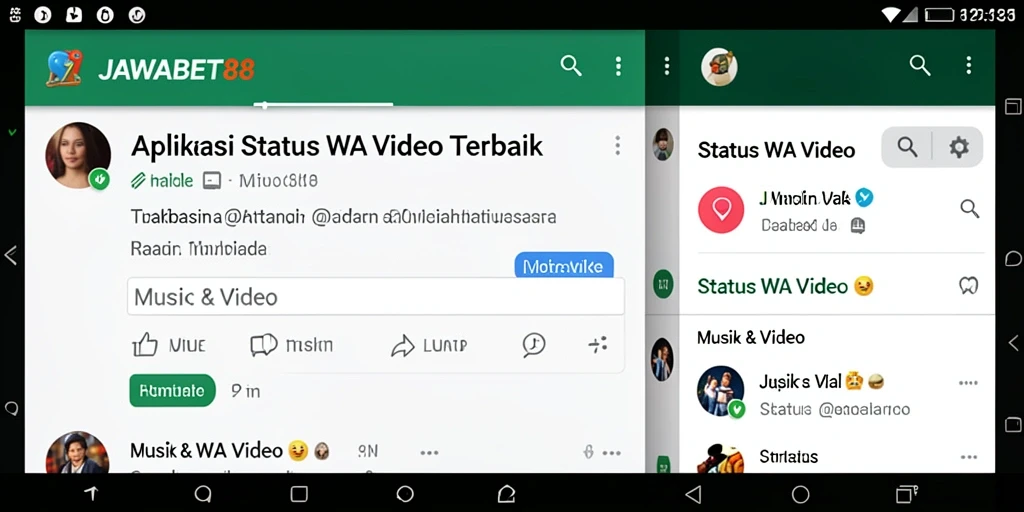 Tampilan antarmuka JAWABET88 yang user-friendly untuk video Status WA.