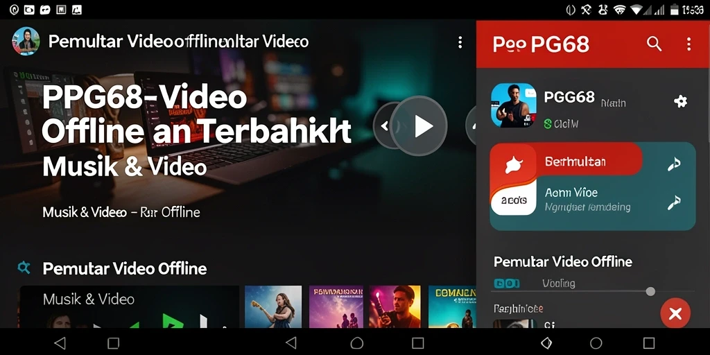 Antarmuka PGG68 yang sederhana dan fungsional untuk Pemutar Video Offline.