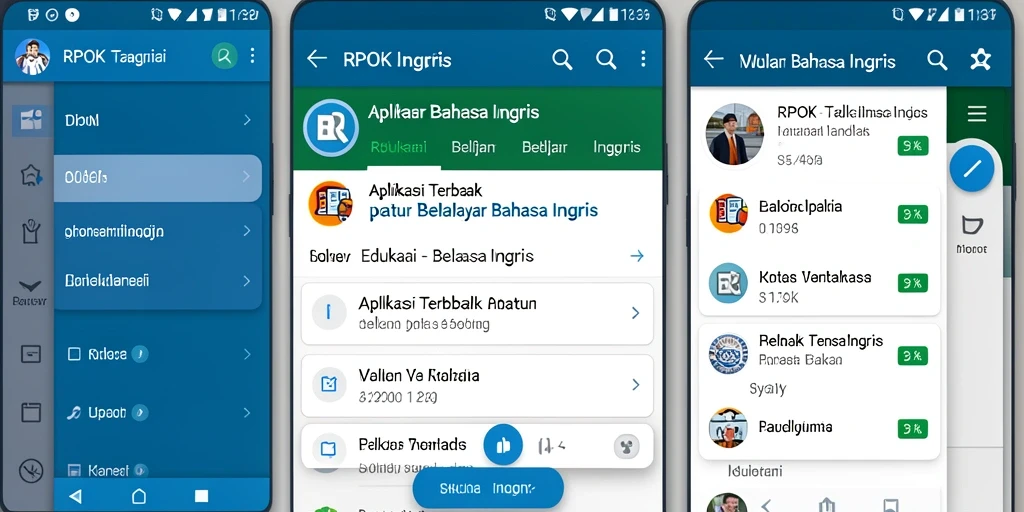 Tampilan antarmuka RPOK yang modern dan fungsional untuk belajar Bahasa Inggris.