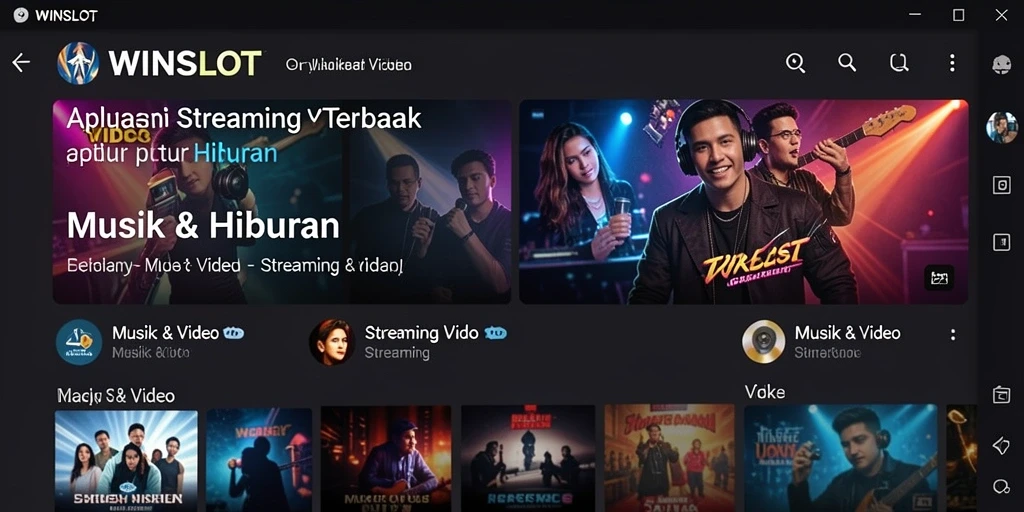 Tampilan antarmuka WINSLOT yang menarik dan fungsional untuk Streaming Video.