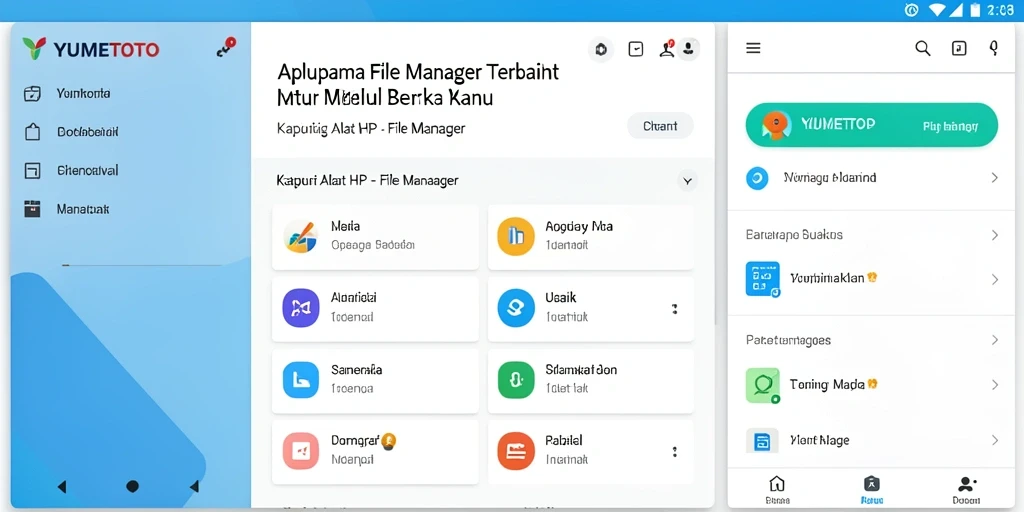 Antarmuka YUMETOTO menampilkan berkas terorganisir rapi dan mudah diakses.